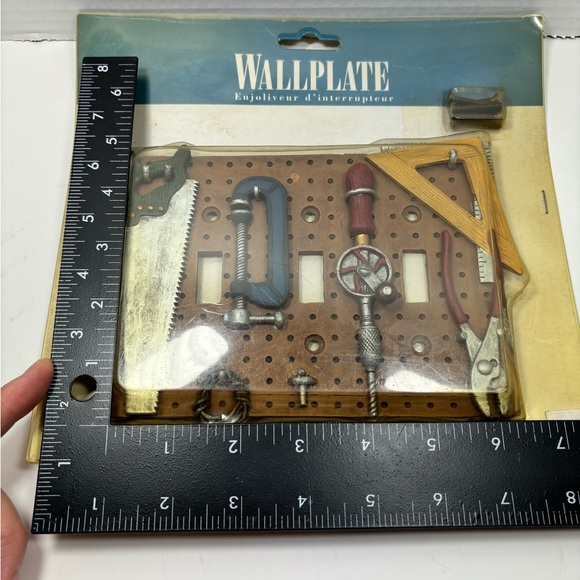 Vintage FIGI Workshop Triple Light Switch Garage Multi Tool 3D Wall Plate NEW - Picture 9 of 10